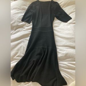 Wool dress anthropologie black